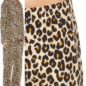 NWT Nordstrom Leopard Print Flannel Patchwork Pajamas Small